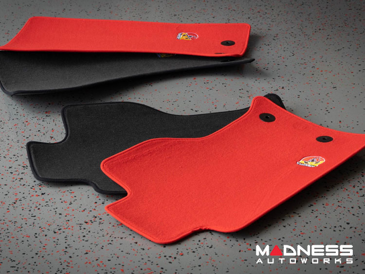 FIAT 124 Floor Mats - Black Carpet w/ ABARTH Crest